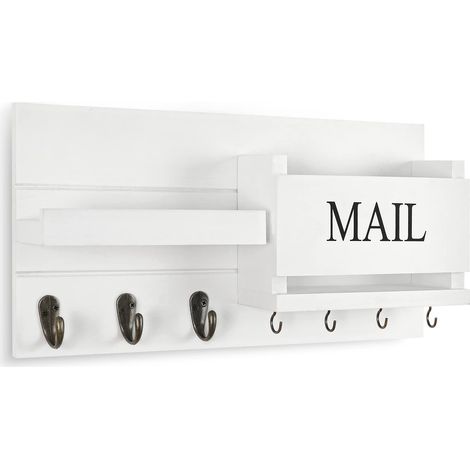 Organisateur mural pour courrier et clés – porte-clés et courrier avec étagère, rangement mural pour entrée et couloir