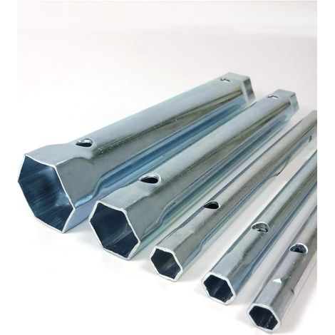 Clé Creuse Hexagonale - 12 Tailles 8 à 40 mm - Pour Robinets et Vannes d'Arrêt - Acier Carbone Zingué - 1 Pièce (1/4)