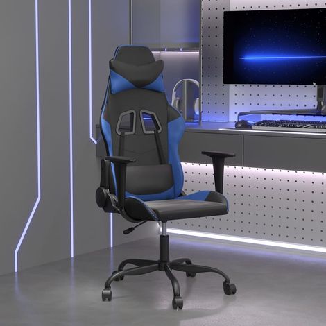 vidaXL Silla gaming cuero sintético negro y azul (1/5)