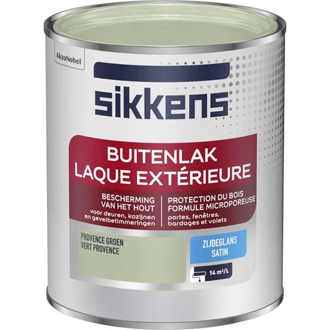 Sikkens - Peinture Laque Extérieure Bois et Fer - Finition tendue, sous-couche intégrée, facile à appliquer - Satin Vert Provence 0,75 L