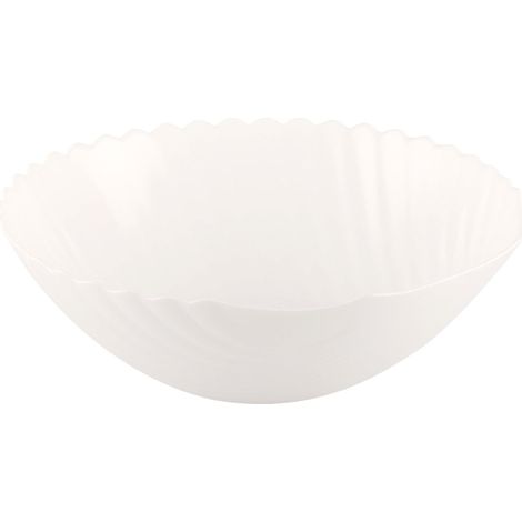 Grand Saladier en Verre Blanc White Shell pour Salades et Fruits de Table 24,3 cm - PANGIVO (1/4)