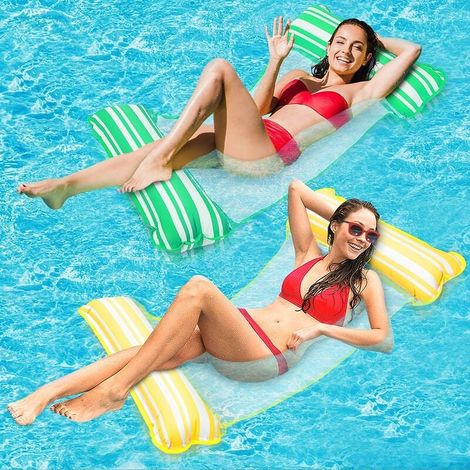 Amaca Gonfiabile - Lit De Bain Flottant Semi-Circulaire - Chaise Flottante Légère Pour Piscine Ou Plage - 2 Pièces