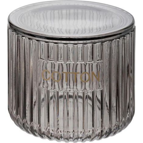 Pot à Coton en Verre "Glass" 10cm Gris (1/4)
