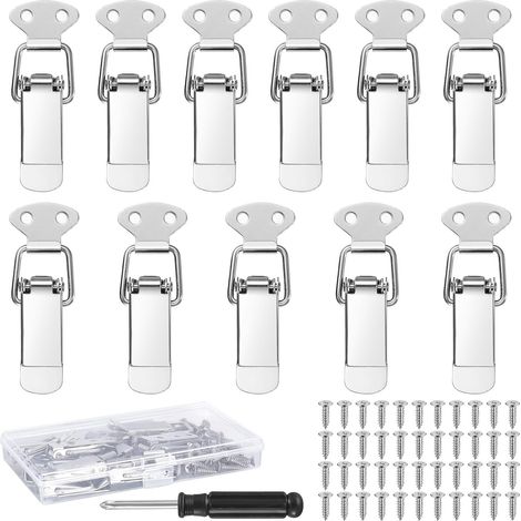 11 fermetures à levier pression acier inoxydable, loquets à bascule pour valises, boîtes à outils et tiroirs. (1/5)