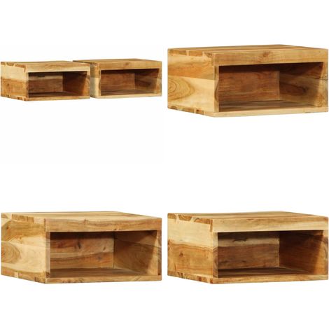 vidaXL Meubles TV muraux 2 pcs bois massif d'acacia
