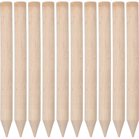 KOTARBAU® Pali di supporto geodetici in legno di faggio per pomodori, ortaggi e alberi, 30 cm, set da 10
