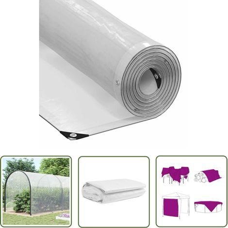 vidaXL Bâche transparente avec œillets 10x12 m polyéthylène (1/5)