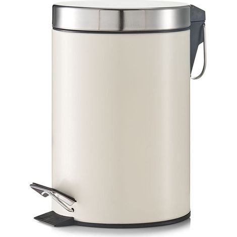 Zeller Mülleimer creme 3 Liter mit Pedal Edelstahl