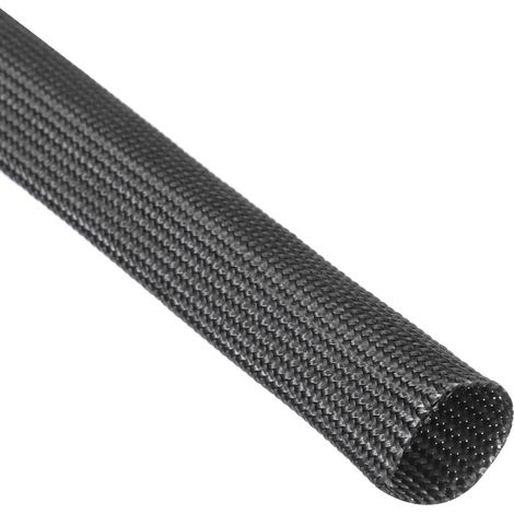 Gaine Cable Tressé Isolante 1 Mètre de Long 10mm ID Manchon en Fibre de Verre Haute Température Noir (1/4)