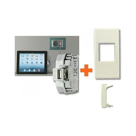 Keystone alimentatore caricatore 5V 2,1A Usb compatibile Legrand Cross bianco