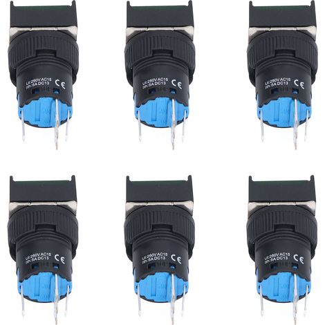 25 Interrupteurs Momentanés 16mm avec Verrouillage Automatique et Voyant Vert 12V - Ensemble Complet Bouton-poussoir