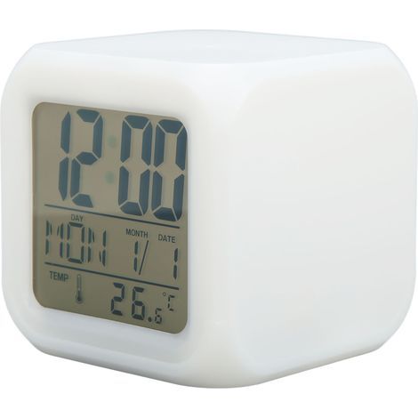 Digitaler Kinderwecker mit 7-farbigem LED-Display und Temperaturanzeige – tragbar und einfach zu bedienen für Zuhause oder Büro (1/5)