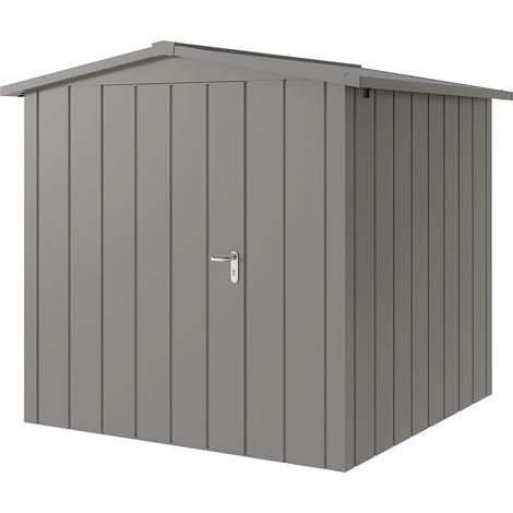 Hörmann Metall-Gerätehaus "Juno" mit Satteldach, JSD5 - Modern, 214 x 214 cm (B x T), graualuminium, 1-flüglige Tür, Anschlag links (1/5)