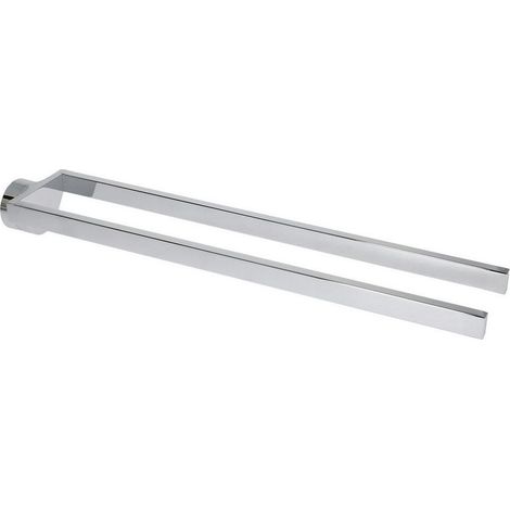 Porte-serviette à 2 bras 450 mm à percer ou à coller (1/2)