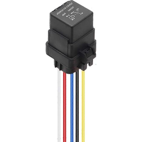 Relais étanche 12 V CC 40 A avec faisceau de câbles, relais à 5 broches JD2912-1Z-14VDC 40 A 14 V CC pour applications automobiles (1/5)
