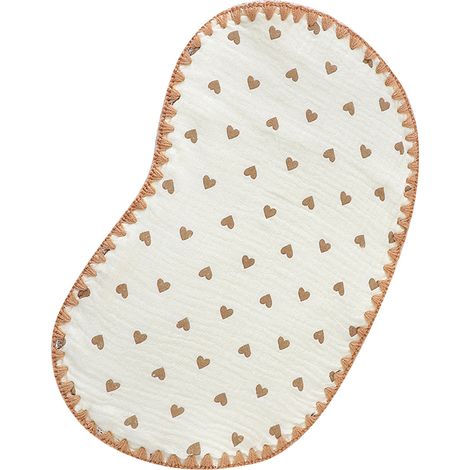 Baby-Kopfstützkissen – verhindert Aufstoßen, absorbiert Schweiß, atmungsaktiv, weich, aus reiner Baumwolle, ideal für den Sommer, mit Herzchenmuster. (1/5)