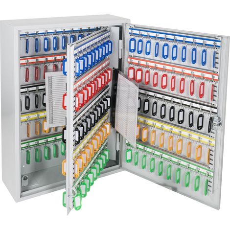 HMF 135200-07 Schlüsselschrank 200 Haken, 55 x 38 x 14 cm, Schlüsselkästen, Schlüsselbox, lichtgrau (1/5)