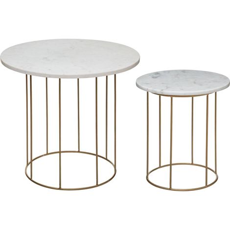 Set aus 2 Couchtischen - Marmorplatte (1/4)