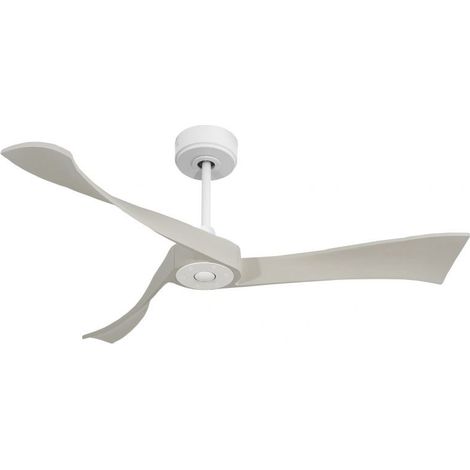 Twist , Ventilateur déstratificateur d'air, pales bois blanc 132 Cm, moteur blanc sans lumière