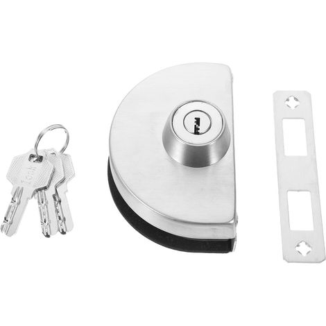 Serrure de porte vitrée simple OSALADI 201 ronde en acier inoxydable a (1/5)