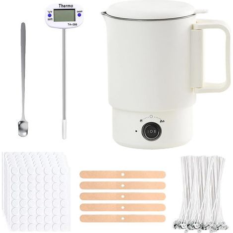 Fondueuse Electrique - 800 ml - Chauffage 600 W - 2 Niveaux De Temperature - Pour Cire Savon Beeswax Body Butter - Set DIY Complet (1/5)