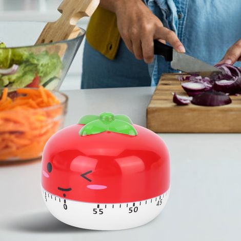 Minuterie de Cuisine Mécanique Manuelle Alarme Rappel Horloge Compte à Rebours Rouge Dessin Animé (1/4)