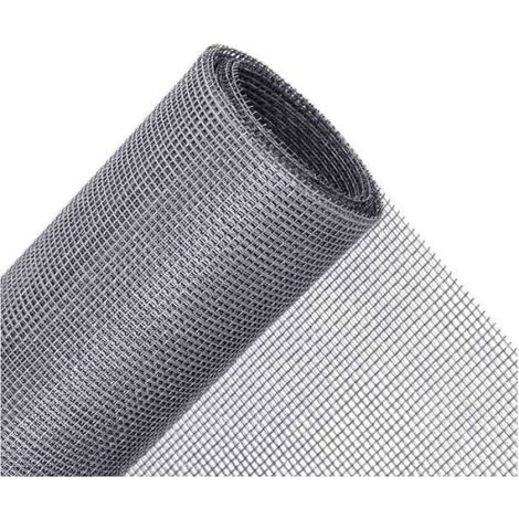 Moustiquaire Fibre De Verre - 100 x 100 cm - Pour Porte Et Fenêtre - Maille 1 mm - Gris (1/5)