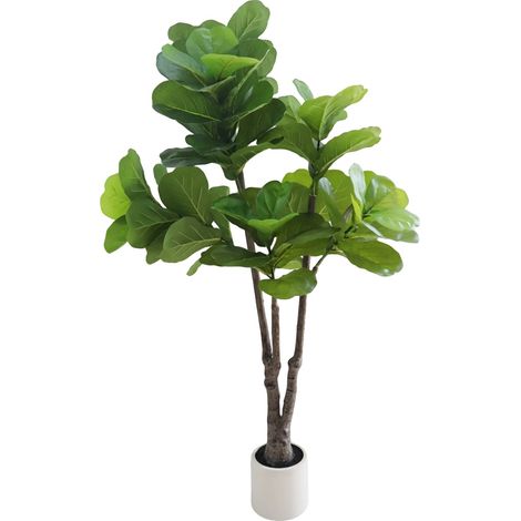 Ficus lyrata artificial, decoración de interior, diseño personalizable, color verde, 1,8 m (6 pies) (1/2)