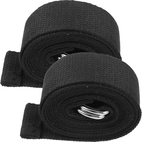 Professional 2-Piece Stretch Strap in Durable Black Webbing for Yoga Training and Muscle Strengthening Exercises for Daily Use (1/5)