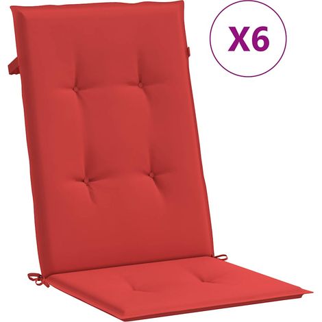 Maison Exclusive - Gartenstuhlauflagen für Hochlehner 6 Stk. Rot (1/5)