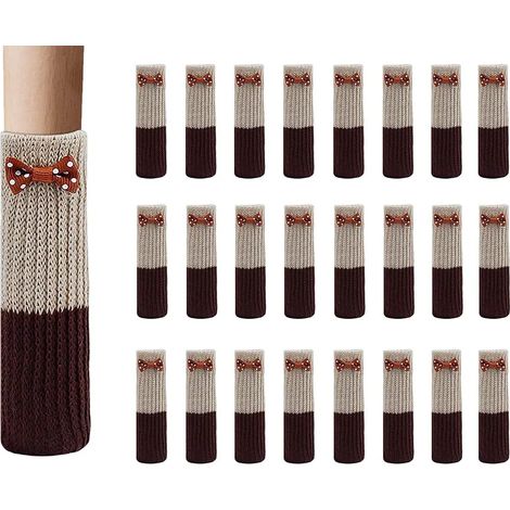 24 calcetines de silla de algodón elástico antideslizante para protección de muebles y suelos (1/4)
