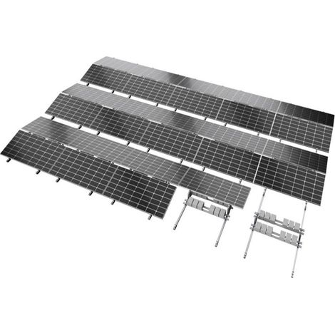 IluminaShop - Kit Estructura 2 Paneles Horizontal para Techo Plano 10º Sistema con Lastre Orientacion Este Oeste
