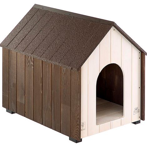 Ferplast KOYA  Cuccia da esterno per cani Ferplast KOYA in legno di pino nordico FSC . Variante MEDIUM - Misure: 54.4 x 74.5 x h 66.2 cm -