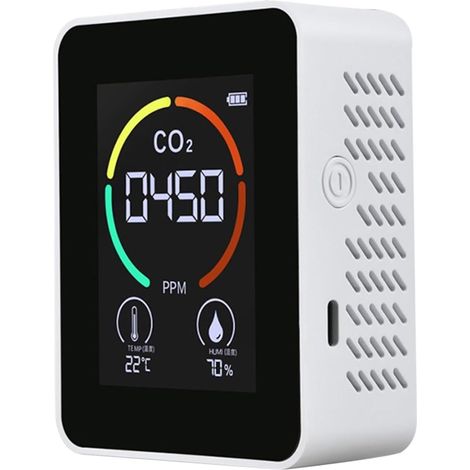Compteur de particules de poussière professionnel, Moniteur de qualité de l'air Portable testeur d'humidité de la température détecteur de CO2 salles de classe Restaurants moniteur de CO2 détecteur de (1/5)