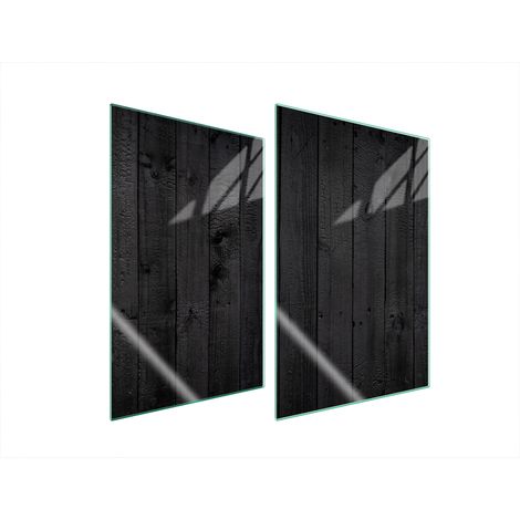 Plaque de protection en verre pour cuisine 2x35x52 bois (1/5)