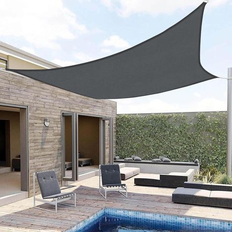 Voile d'ombrage Rectangulaire 2x4m Imperméable Toile Ombrage UV Protection pour Patio Jardin, Terrasse,Extérieur, Balcon, Gris