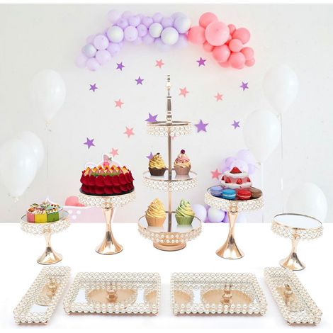 Plateau à gâteaux en acier inoxydable Plateau à gâteaux Cake Stand Support à gâteaux rond Pied Cake Plate (1/5)