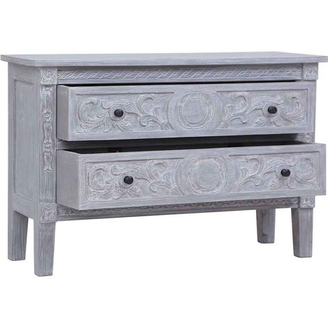 Maison Exclusive - Credenza con 2 Cassetti 90x30x60 cm in Legno Massello di Mogano (1/5)