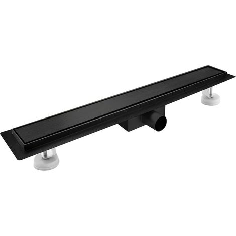 Caniveau de Douche Extra Plat 80cm,Acier Inox, Noir,Drainage Rapide Caniveau de Douche avec siphon à bloqueur d'odeurs et filtre à cheveux,Caniveau Douche Extra Plat (1/5)