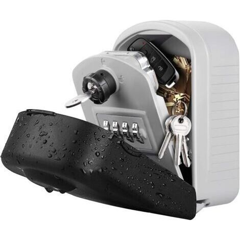 Sécurisée Grand Bote à Clefs avec Code & Clés d'urgence, Boite a Clefs Murale avec Couvercle de Protection Extérieur pour Usine, Voiture, Garages (1/5)