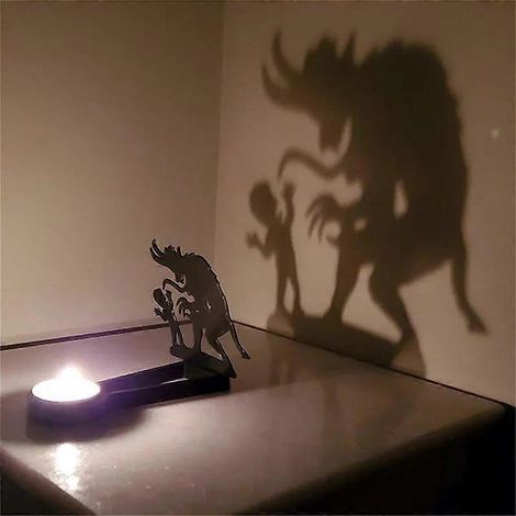 Bougeoirs à ombres amusantes, décoration d'Halloween pour la maison - D