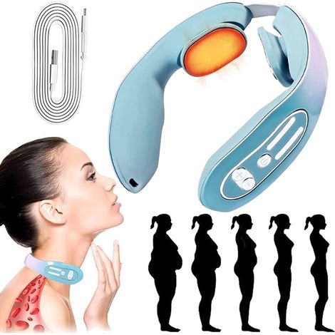 Masseur de cou, masseur de cou électrique, 12 modes, masseur de cou à clipser pour soulager la douleur du cou, masseur intelligent pour tissus profonds, masseur de cou sans fil (1/5)