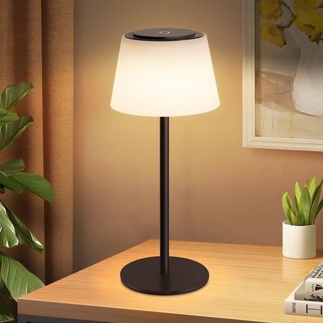 GBLY Tischlampe Kabellos Nachttischlampe Akku - LED Tischleuchte Touch Dimmbar Lampe mit USB Aufladbar Schwarz 3600mhA Batterie Tischlampen für Modern Wohnzimmer Schlafzimmer Outdoor