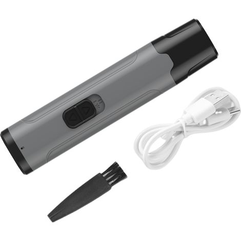 Limeuse à ongles pour animaux rechargeable avec LED, 2 vitesses silencieuses, 3 embouts pour chiens chats, Gris (1/5)