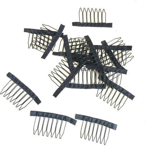 Lot De 10 Clips À Dents En Acier Pour Perruques Pinces À Peigne En Filet Pour Extensions De Cheveux Accessoires De Salon Pour Fixation SéCuriséE De Dentelle Outil Pratique Pour Coiffure (1/5)