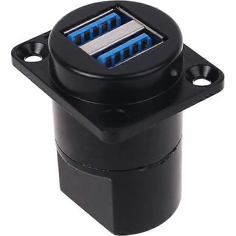 Prise USB 3.0 métallique de type D, connecteur USB femelle-femelle, montage sur panneau. (1/5)