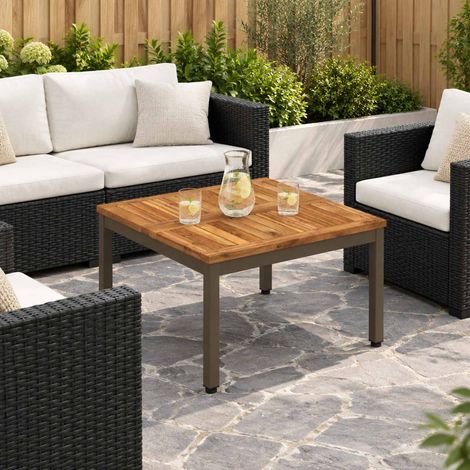 vidaXL Mesa de centro Natural y Café 60 x 60,5 x 36 cm (1/5)