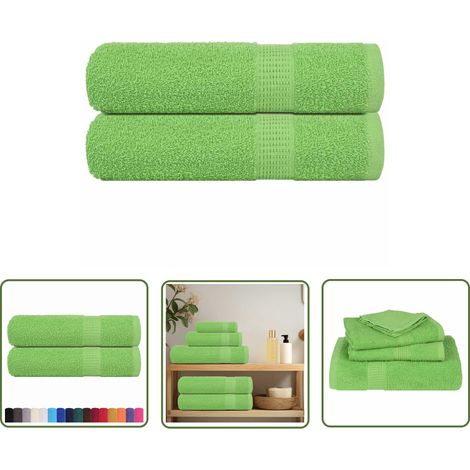 vidaXL Handtücher 2 Stk. Apfelgrün 50x100 cm 360 g/m² 100% Baumwolle (1/5)