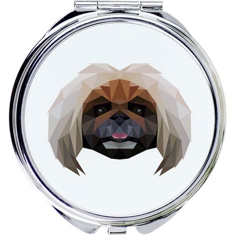 Pechinese - uno specchio con una foto e un'iscrizione geometrica di Art-Dog (1/3)
