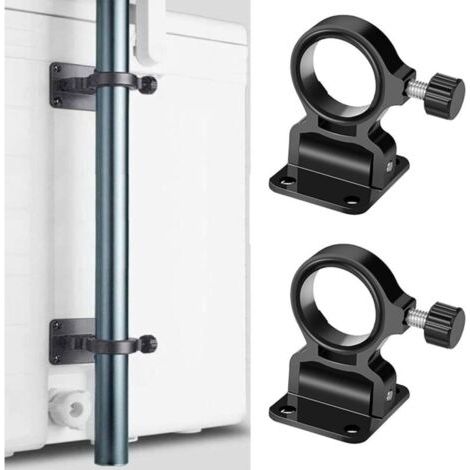 Pair Lot de 2 supports de parasol pliables  noir pour canne à pêche, support mural pour parapluie, plage, terrasse, cour, balcon, parc